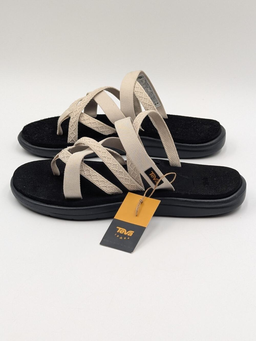 Teva Voya Zillesa Womens Size 7 Sandals Mahani White Swan Strappy Slide NWT